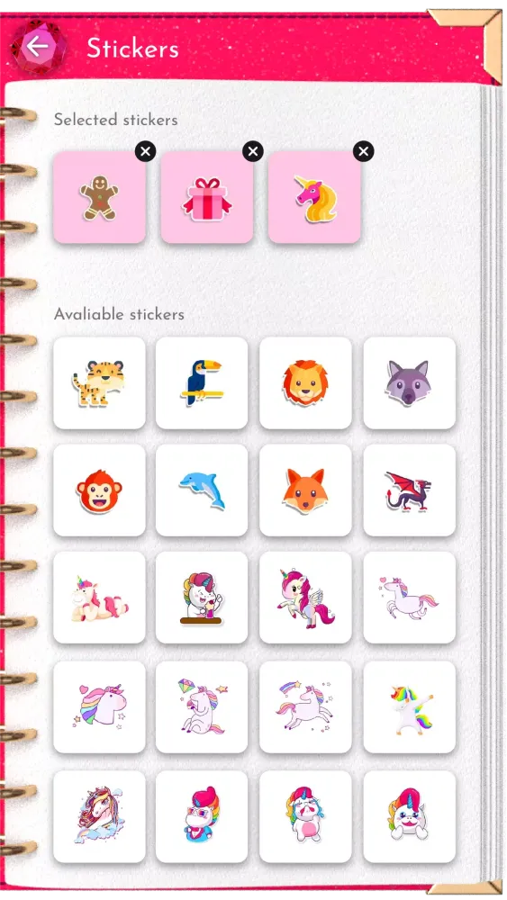 Unicorn Diary Screenshots