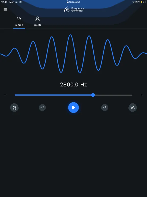 Tangkapan layar Frequency Generator (Sound) iPad 