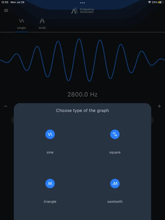 Tangkapan layar Frequency Generator (Sound) iPad 