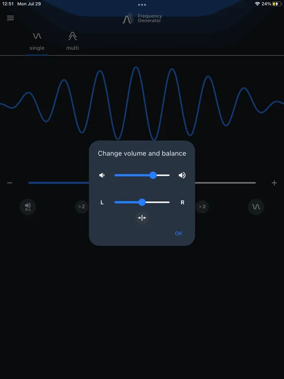 Tangkapan layar Frequency Generator (Sound) iPad 