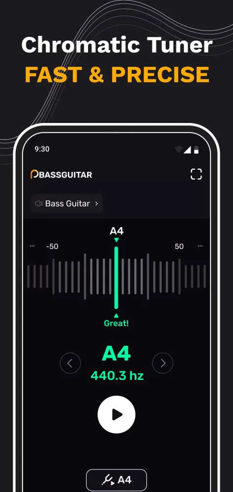 Perfect Bass Guitar Tuner Ekran Görüntüleri