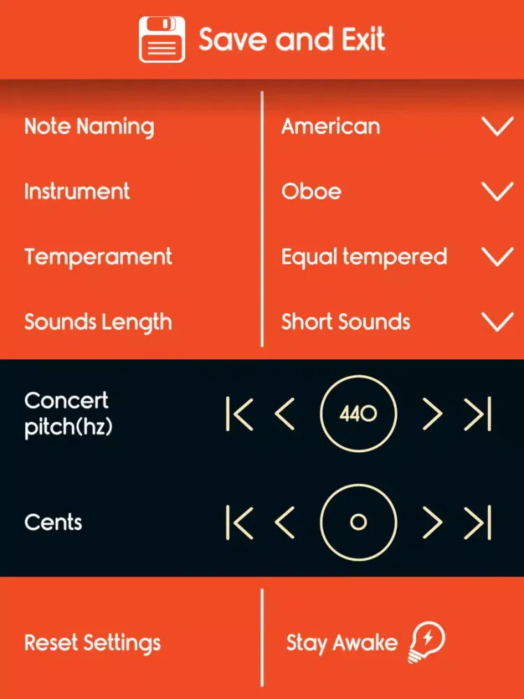 Oboe Tuner iPad  スクリーンショット