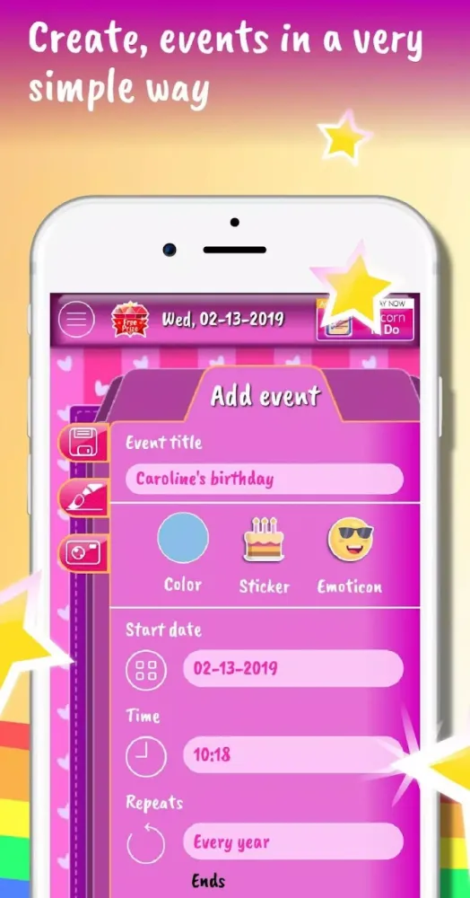 Unicorn Calendar Screenshots