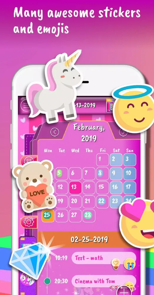 Unicorn Calendar Screenshots
