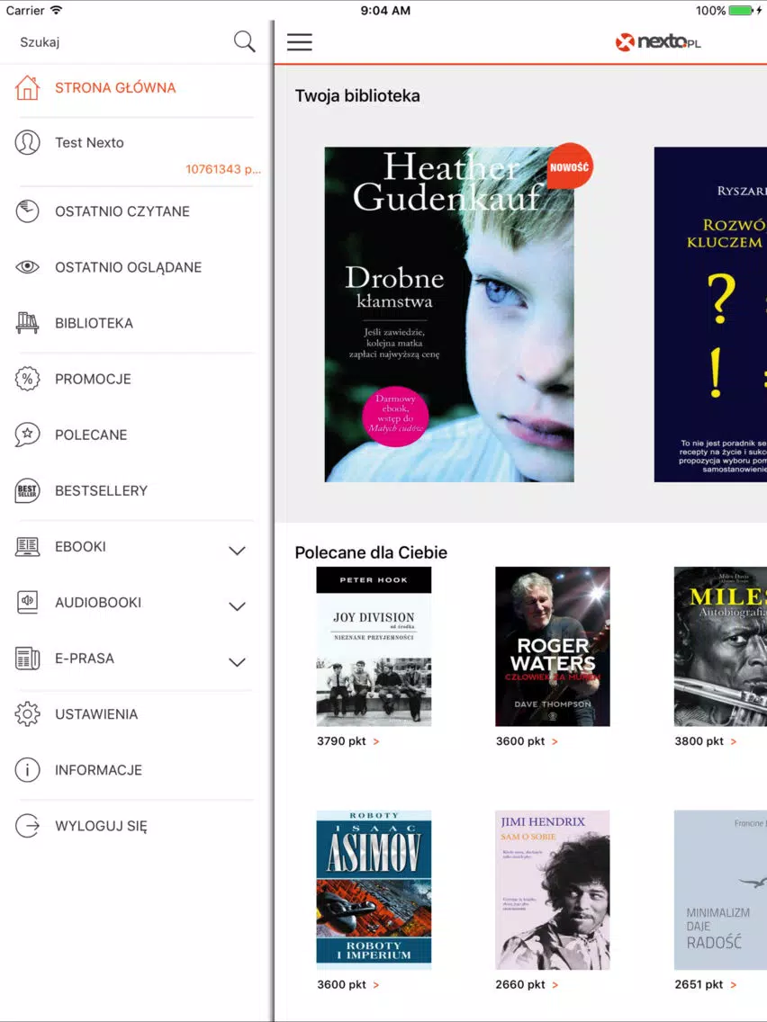 Zrzuty ekranu Nexto Reader iPad 