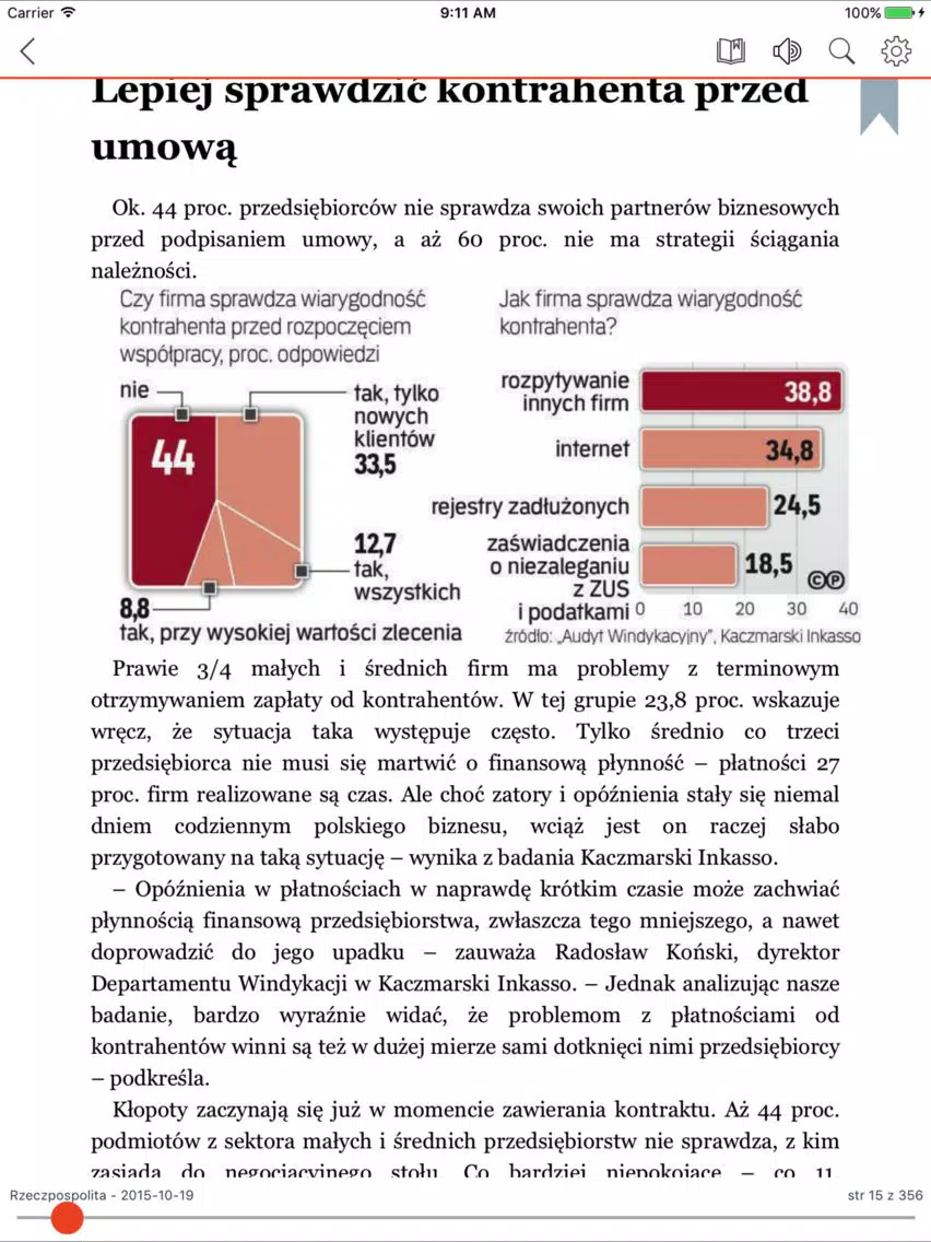 Zrzuty ekranu Nexto Reader iPad 