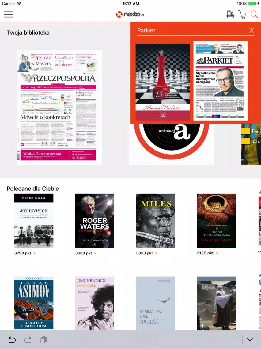 Zrzuty ekranu Nexto Reader iPad 