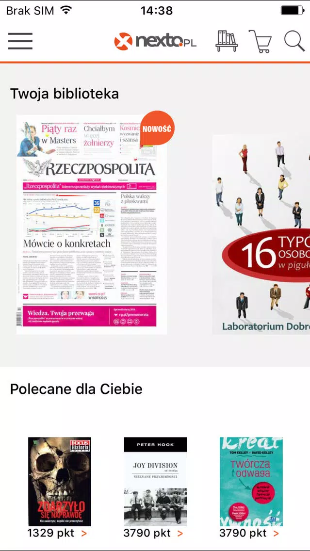 Zrzuty ekranu Nexto Reader