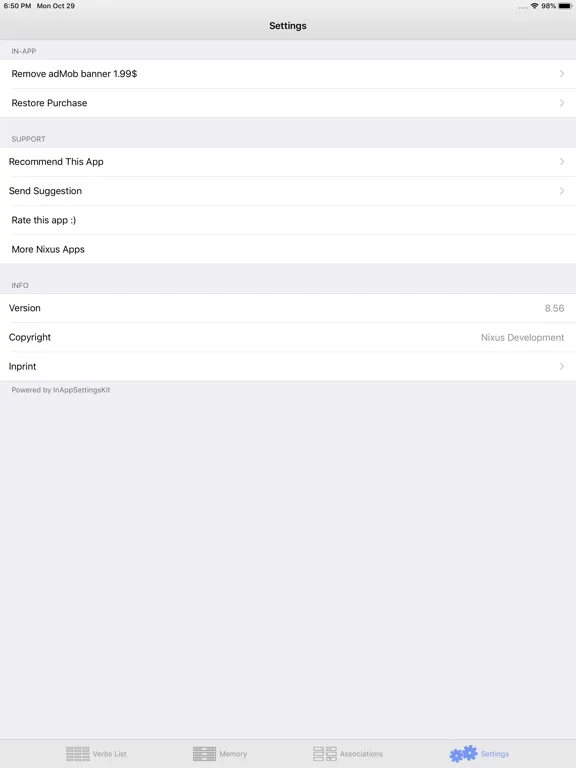 英語の不規則な動詞 - iVerbs iPad 应用截图