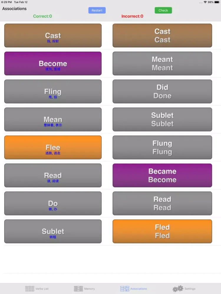 不规则动词 - ENG - iVerbs iPad  Screenshots