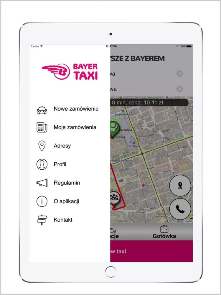 BAYER TAXI Warszawa 22 19 667 iPad  Screenshots