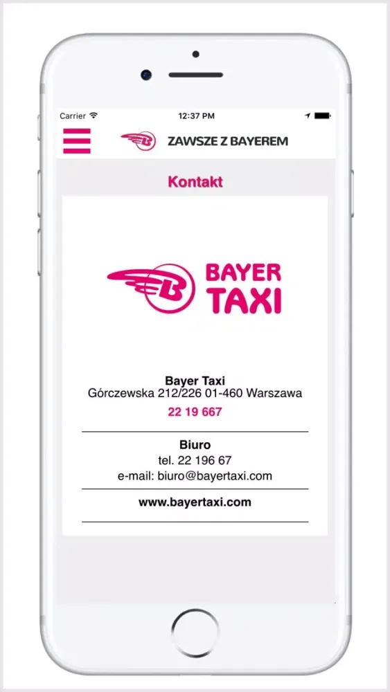 BAYER TAXI Warszawa 22 19 667 Screenshots