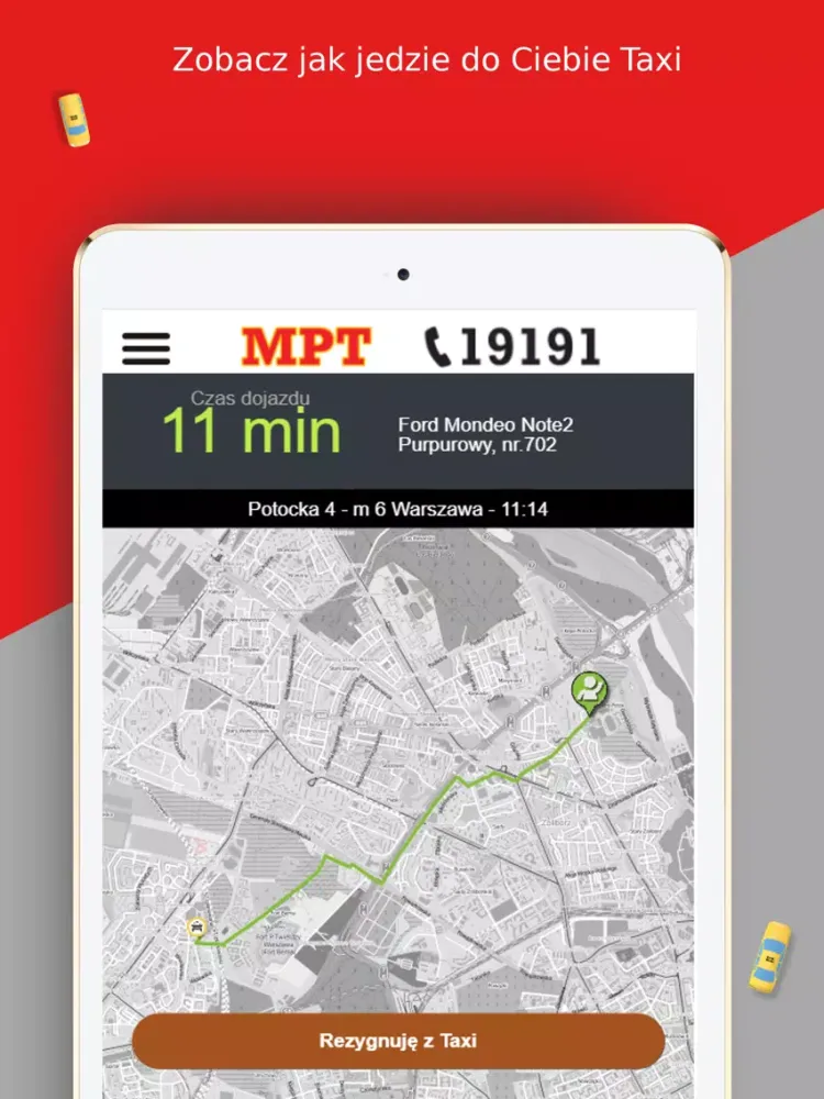 ภาพหน้าจอของ MPT TAXI Warszawa 19191 iPad 