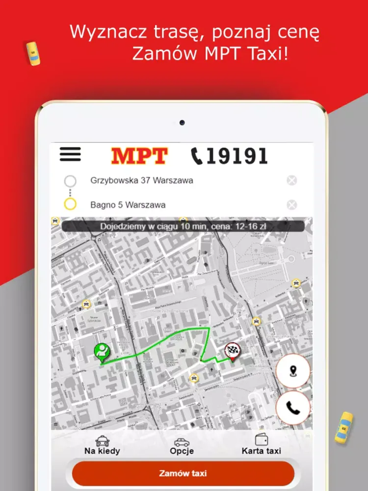 ภาพหน้าจอของ MPT TAXI Warszawa 19191 iPad 