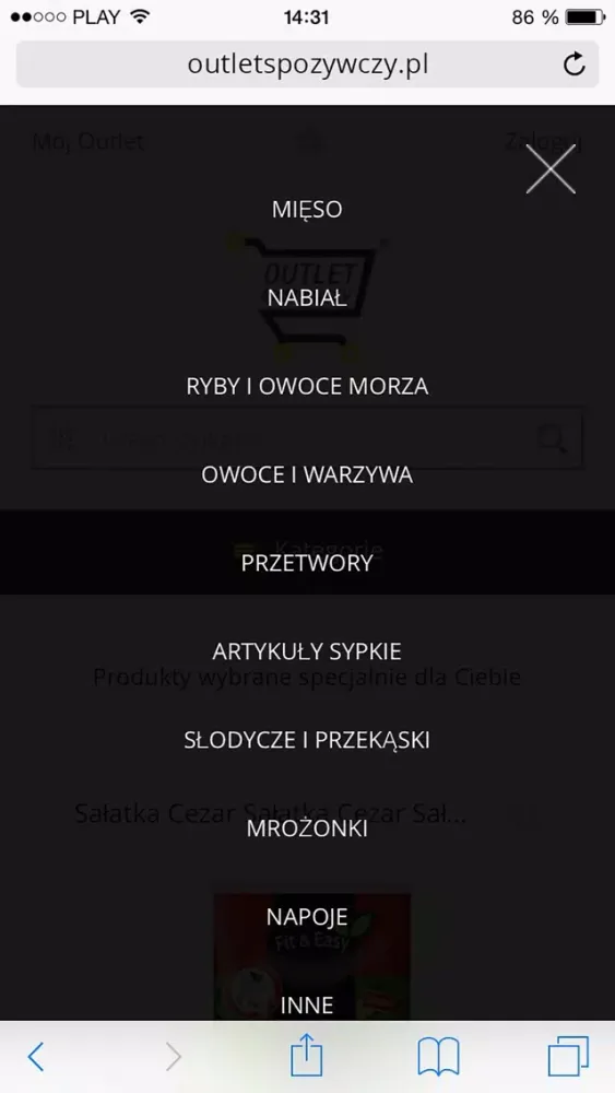 Screenshot di Outlet Spożywczy