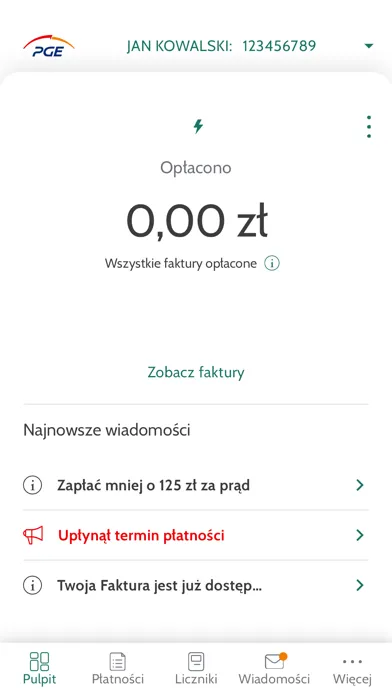 Moje PGE سکرین شاٹس