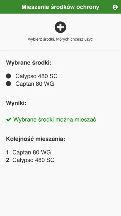Mieszanie środków ochrony 스크린샷