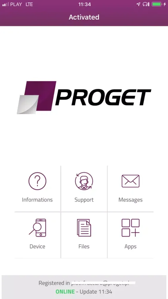 Proget سکرین شاٹس