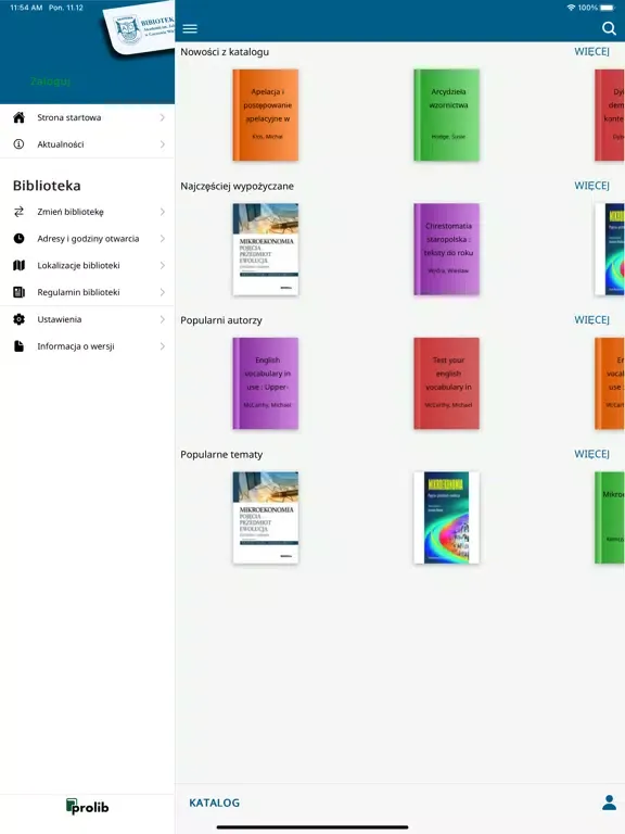 Tangkapan skrin AJP Gorzów - mProlib iPad 
