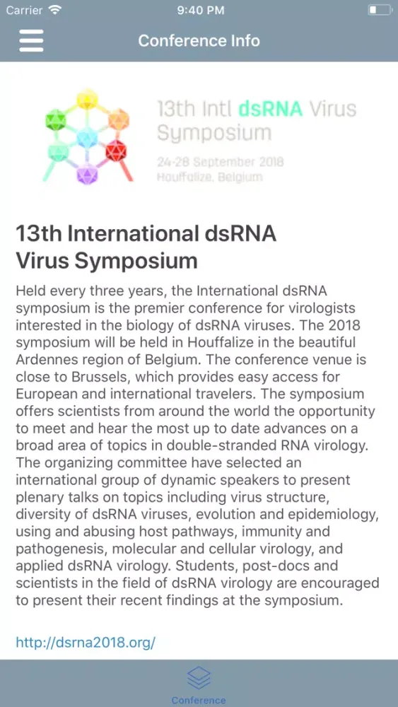 Capturas de pantalla de dsRNA Virus Symposium 2018