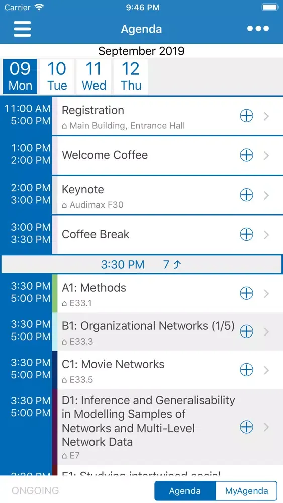 Capturas de pantalla de EUSN 2019 conference app