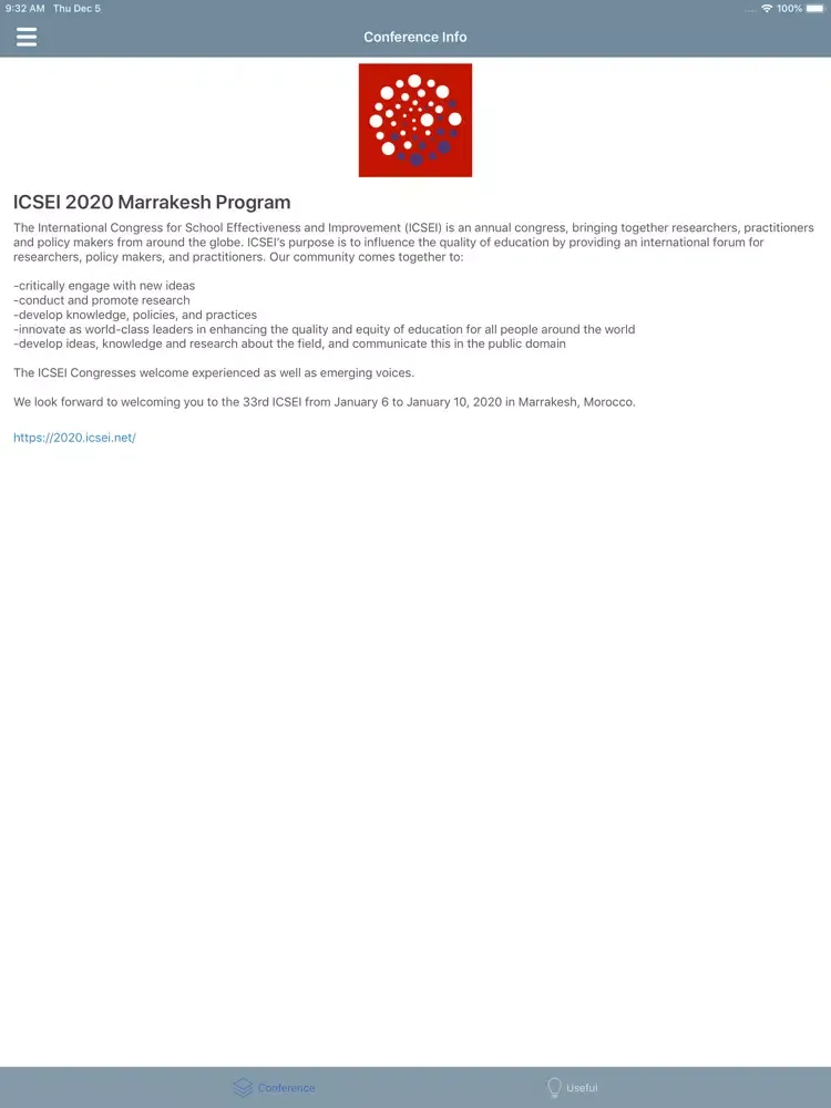 Capturas de pantalla de ICSEI 2020 Marrakesh Program iPad 