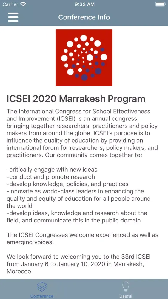 Capturas de pantalla de ICSEI 2020 Marrakesh Program