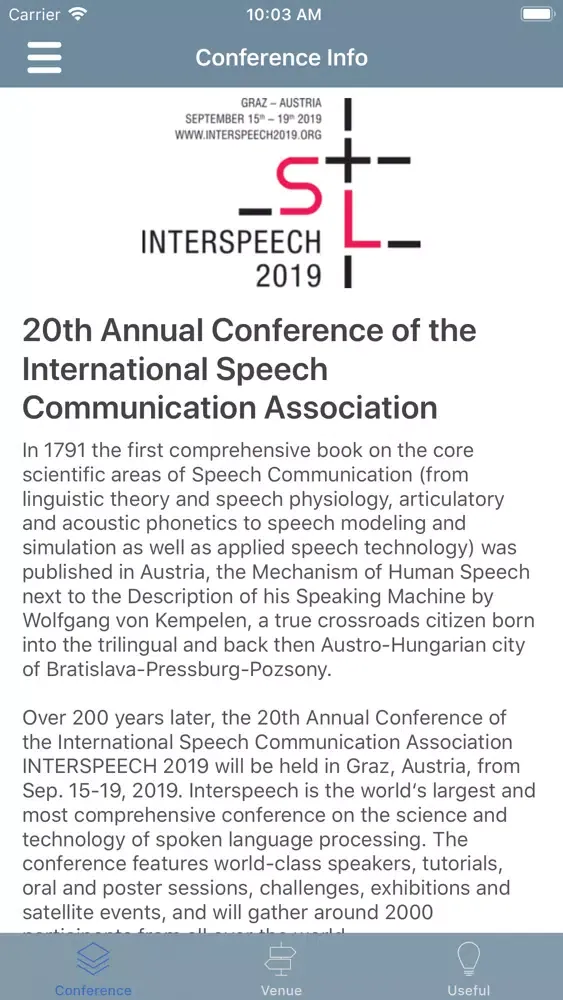 Interspeech 2019 Screenshots