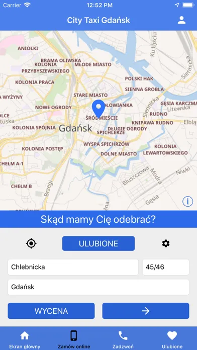 Tangkapan layar City Taxi Gdańsk