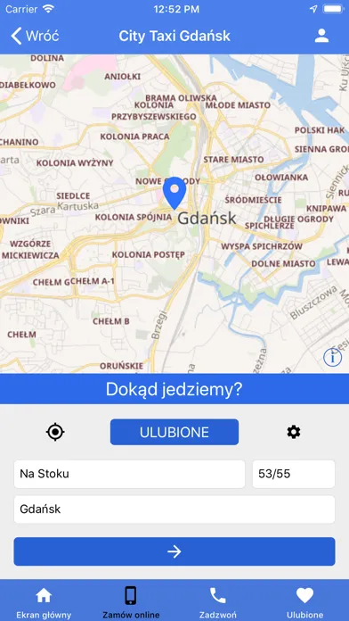 Tangkapan layar City Taxi Gdańsk