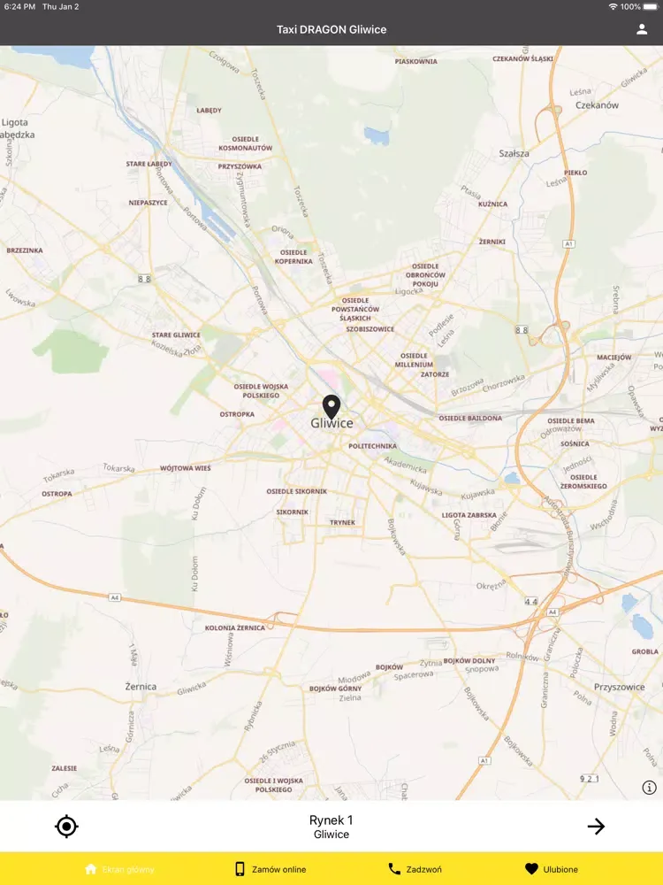 Taxi DRAGON Gliwice iPad  Screenshots
