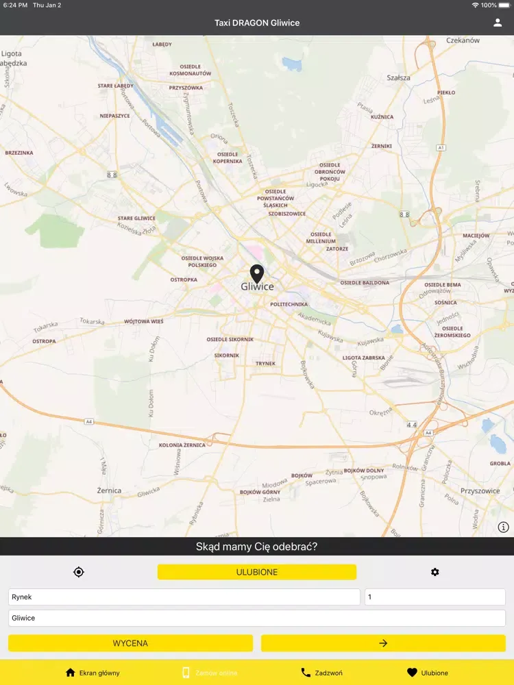 Taxi DRAGON Gliwice iPad  Screenshots