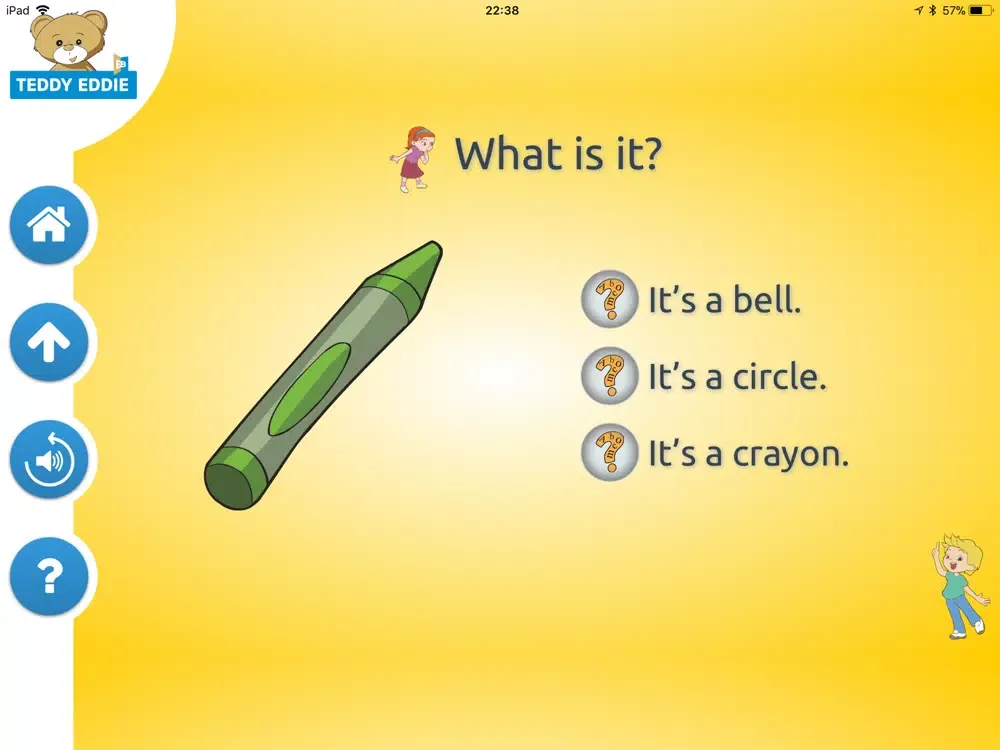 Tangkapan layar Teddy Eddie Playground ABC iPad 