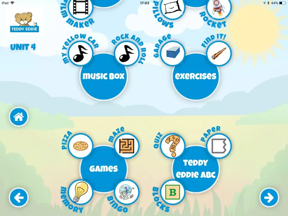 Tangkapan layar Teddy Eddie Playground ABC iPad 
