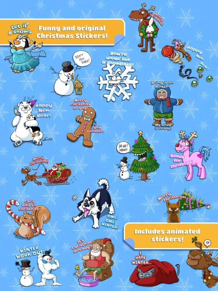 Grumpy Christmas Stickers iPad  Screenshots