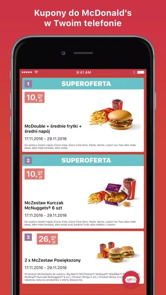 Ảnh chụp màn hình của Kupony do McDonald's