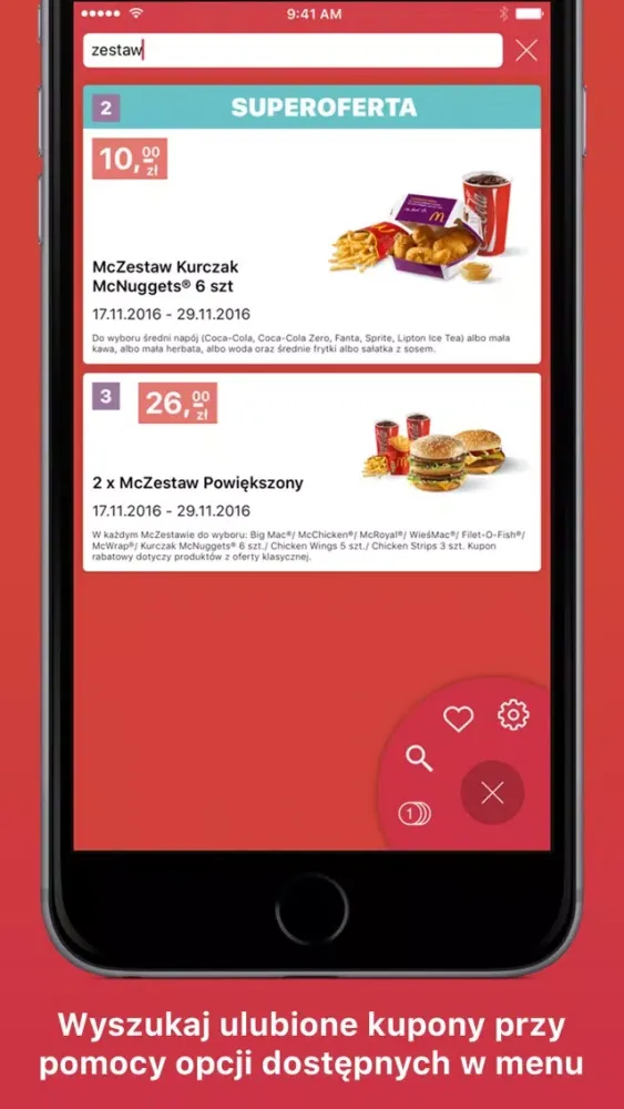 Ảnh chụp màn hình của Kupony do McDonald's
