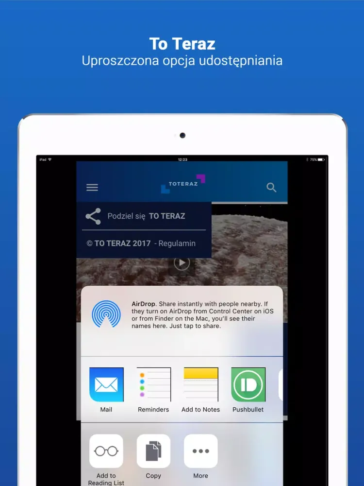 Capturas de tela do ToTeraz iPad 