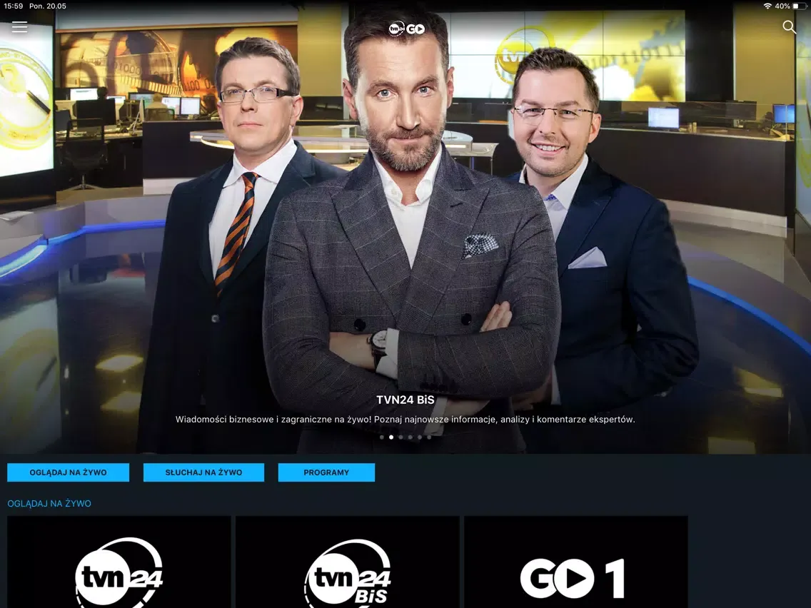 TVN24 GO iPad  Ekran Görüntüleri
