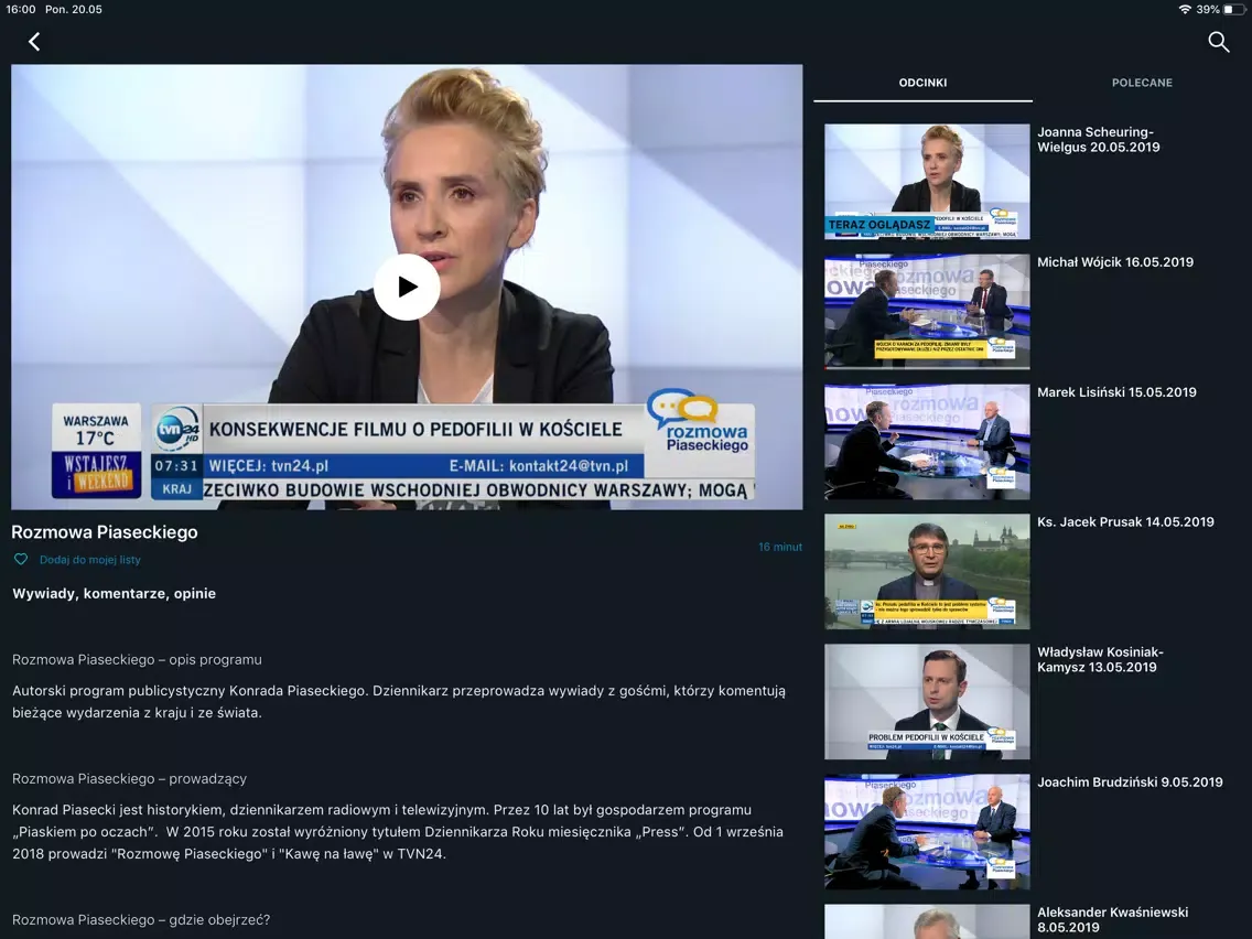 TVN24 GO iPad  Ekran Görüntüleri