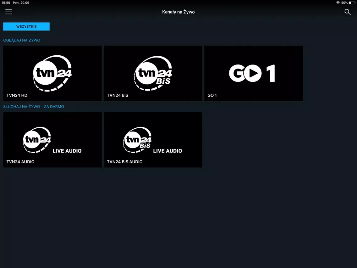 TVN24 GO iPad  Ekran Görüntüleri
