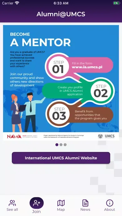 Captures d'écran de International Alumni@UMCS