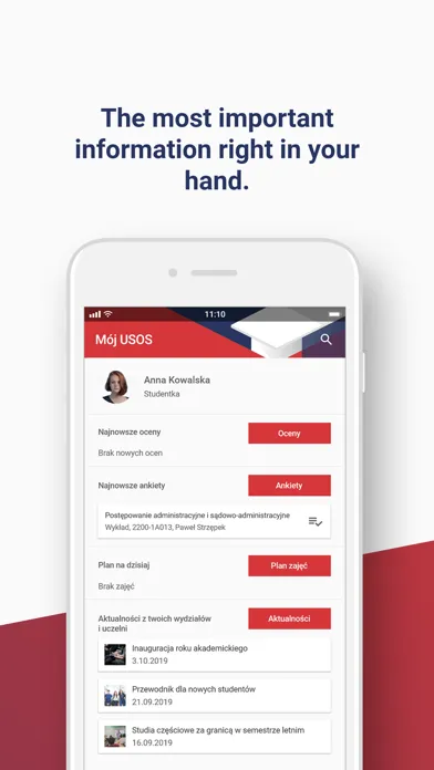 Tangkapan skrin Mobile USOS UMCS