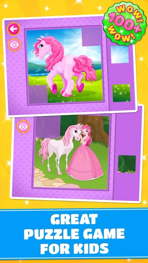 Tangkapan skrin Cute Ponies & Unicorns Puzzles - Logic Game PRO
