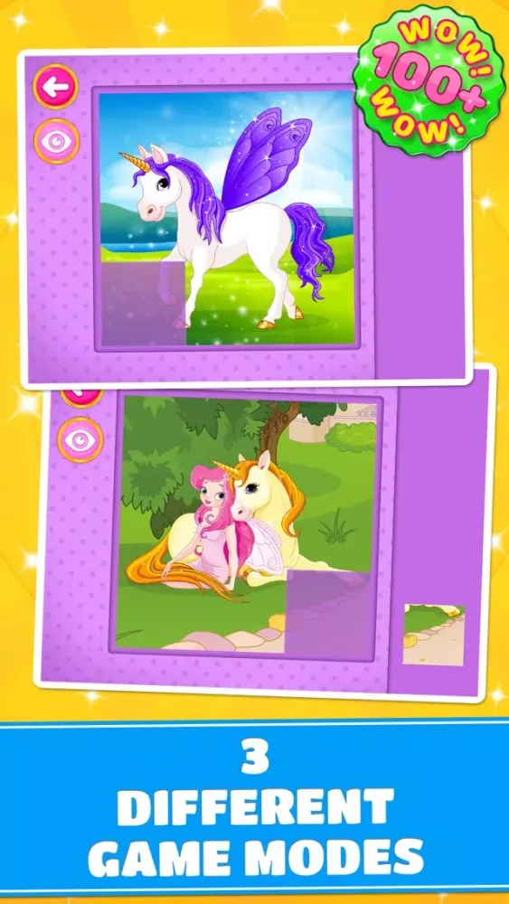 Tangkapan skrin Cute Ponies & Unicorns Puzzles - Logic Game PRO