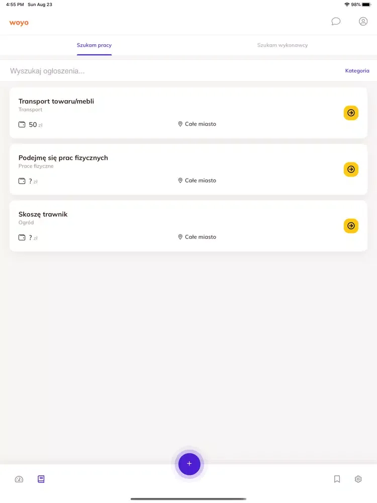 Tangkapan layar woyo iPad 