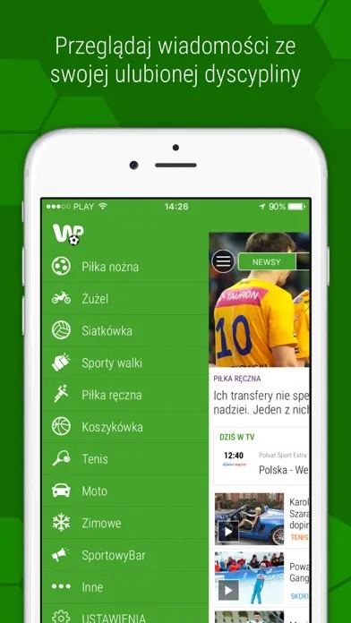 Captures d'écran de WP SportoweFakty