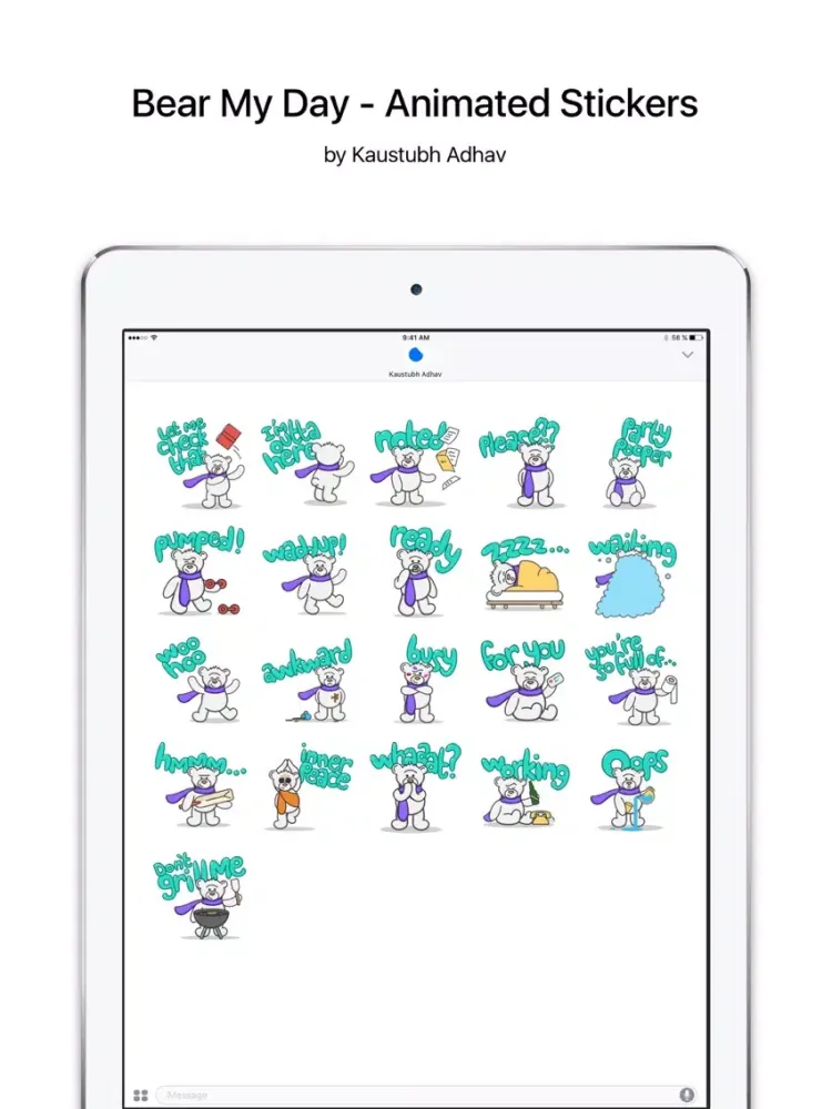 Bear My Day - Animated Stickers iPad  سکرین شاٹس