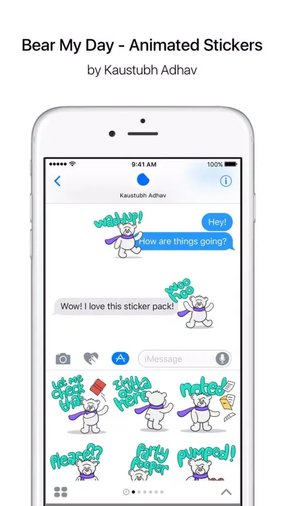 Bear My Day - Animated Stickers سکرین شاٹس