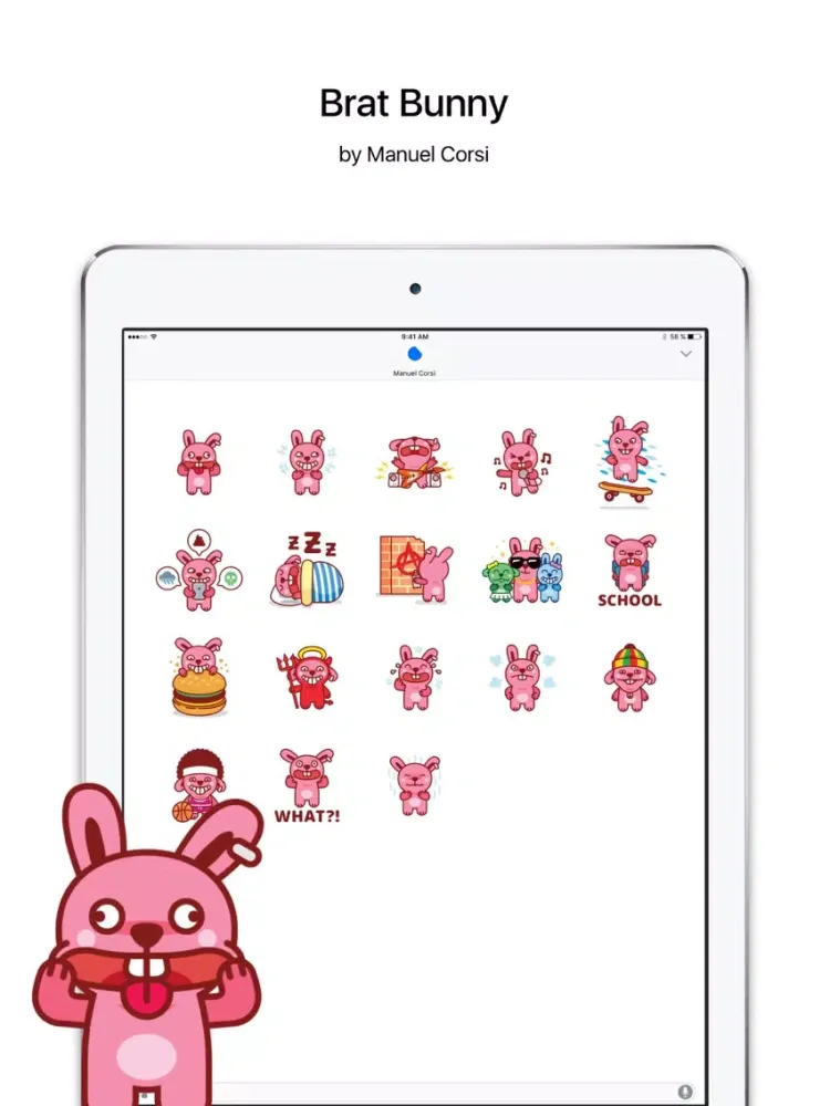 Brat Bunny Stickers iPad  スクリーンショット